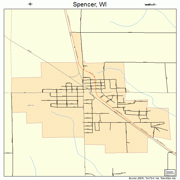 Spencer, WI street map