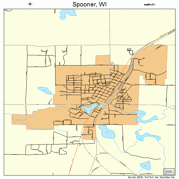 Spooner, WI street map