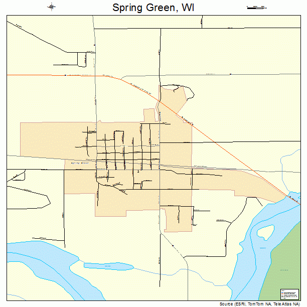 Spring Green, WI street map