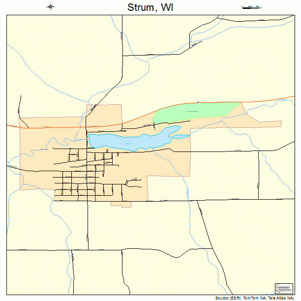 Strum, WI street map