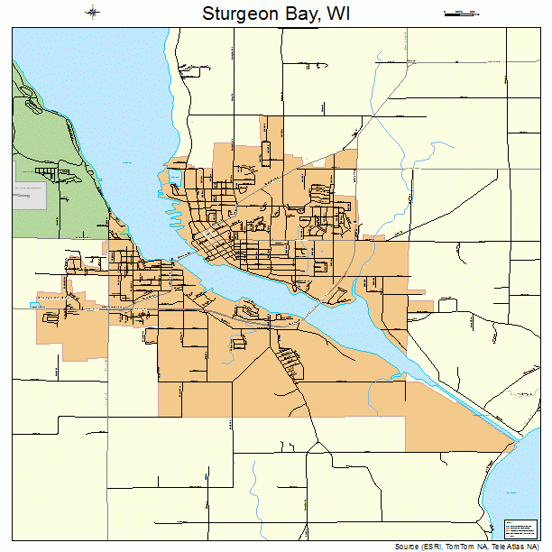 Sturgeon Bay Wisconsin Street Map 5577875