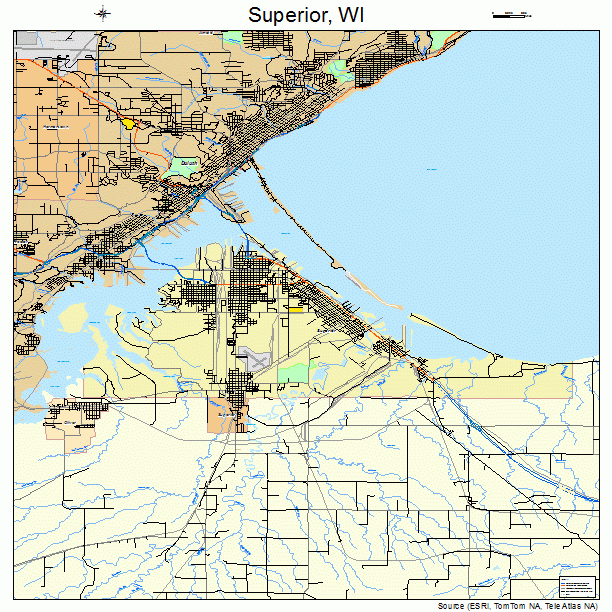 Superior, WI street map