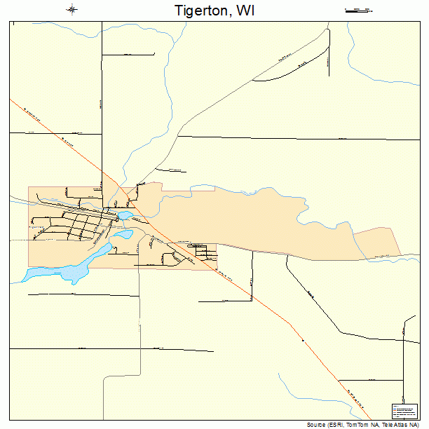 Tigerton, WI street map
