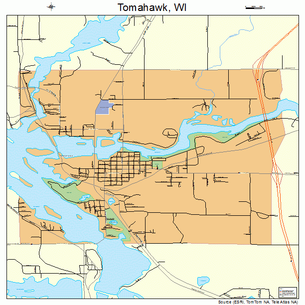 Tomahawk, WI street map