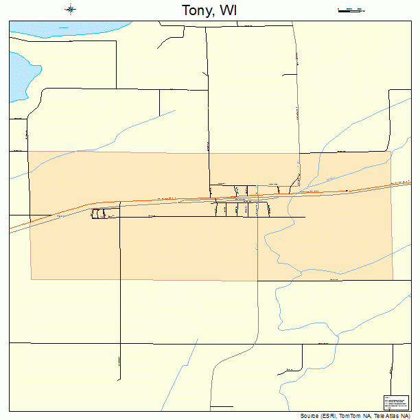 Tony, WI street map