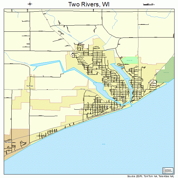 Two Rivers, WI street map
