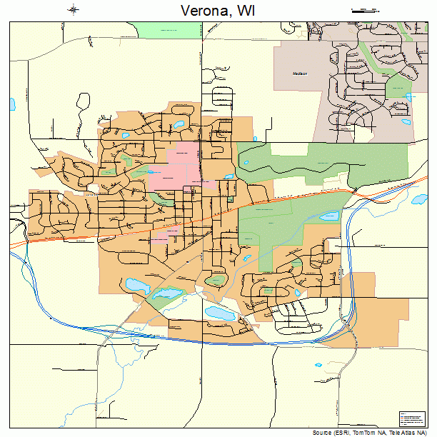 Verona, WI street map