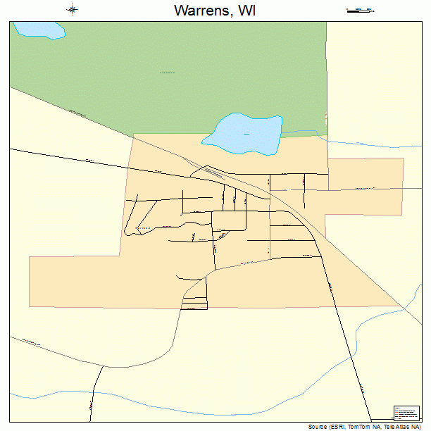 Warrens, WI street map