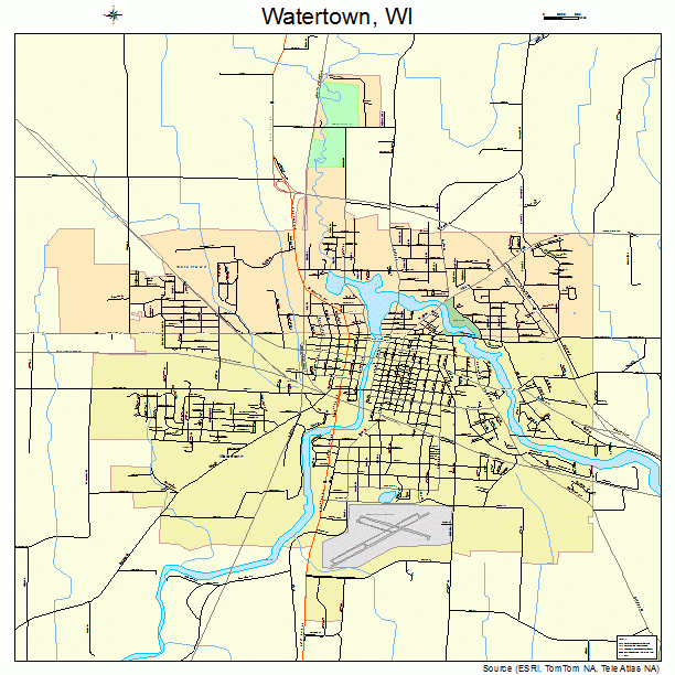 Watertown, WI street map