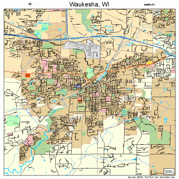 Waukesha, WI street map