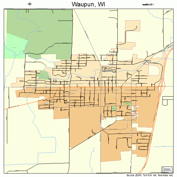 Waupun, WI street map