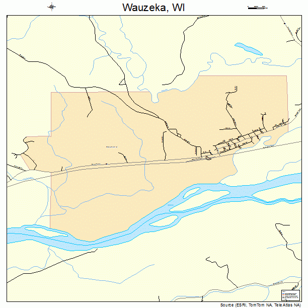 Wauzeka, WI street map