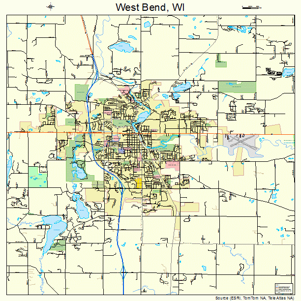 West Bend, WI street map