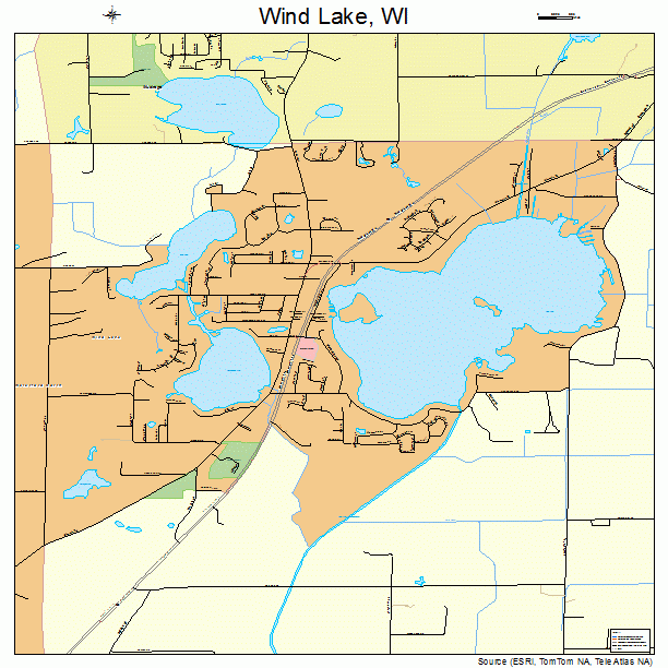 Wind Lake, WI street map