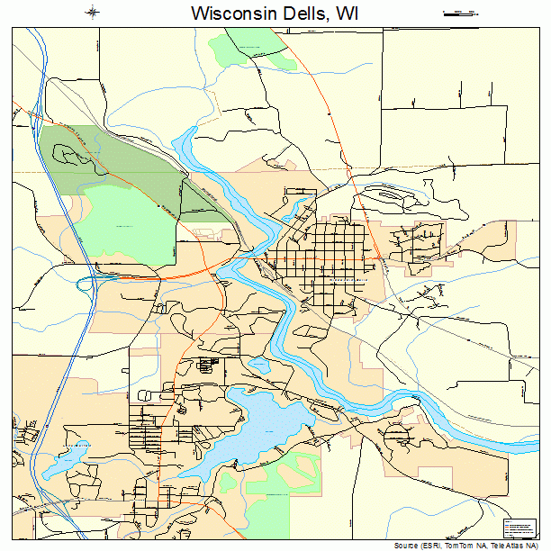 Wisconsin Dells, WI street map