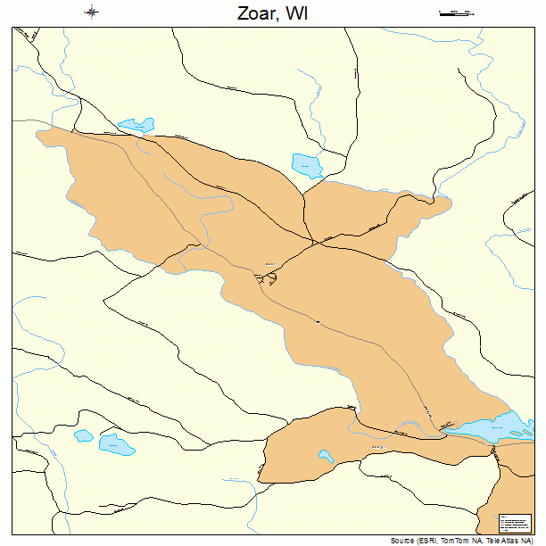 Zoar, WI street map