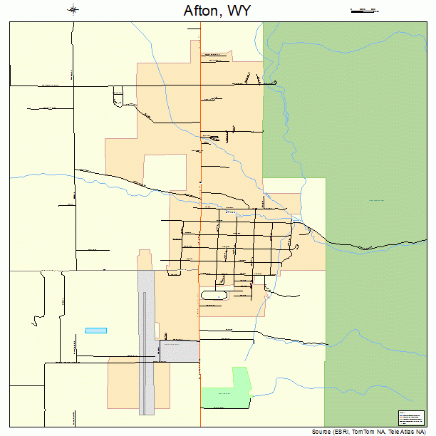 Afton, WY street map