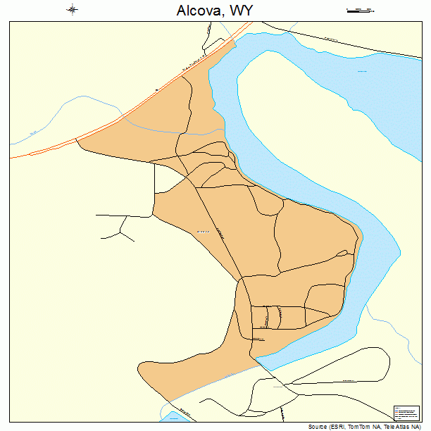 Alcova, WY street map