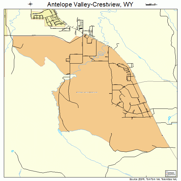 Antelope Valley-Crestview, WY street map