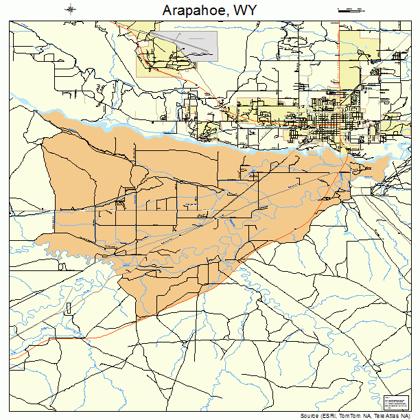 Arapahoe, WY street map