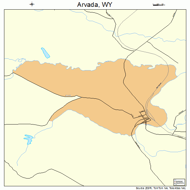 Arvada, WY street map