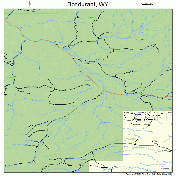 Bondurant, WY street map