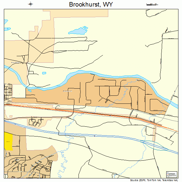 Brookhurst, WY street map