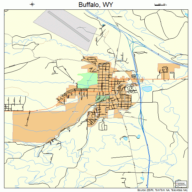 Buffalo, WY street map