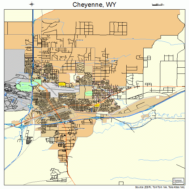 Cheyenne, WY street map