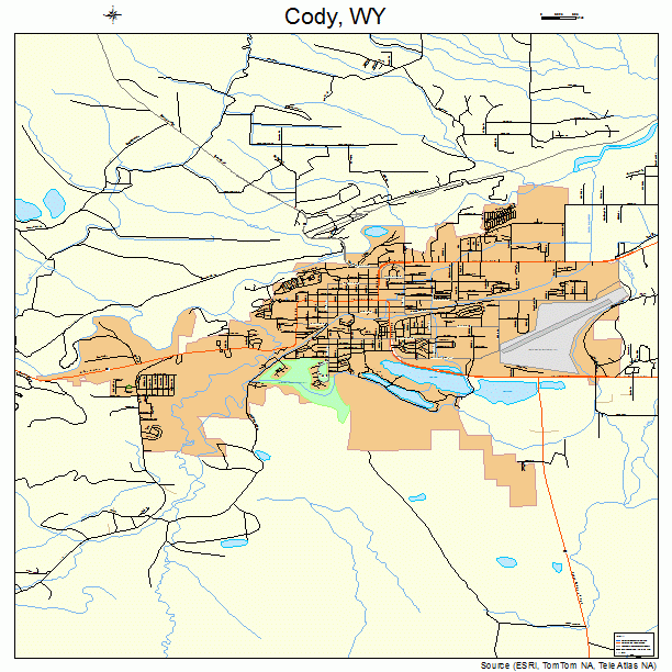 Cody, WY street map