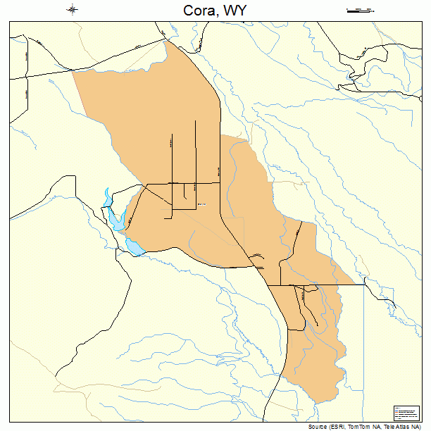 Cora, WY street map