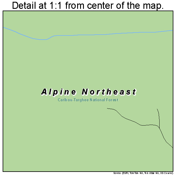 Alpine Northeast, Wyoming road map detail