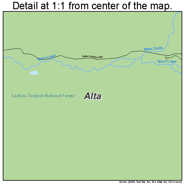 Alta, Wyoming road map detail