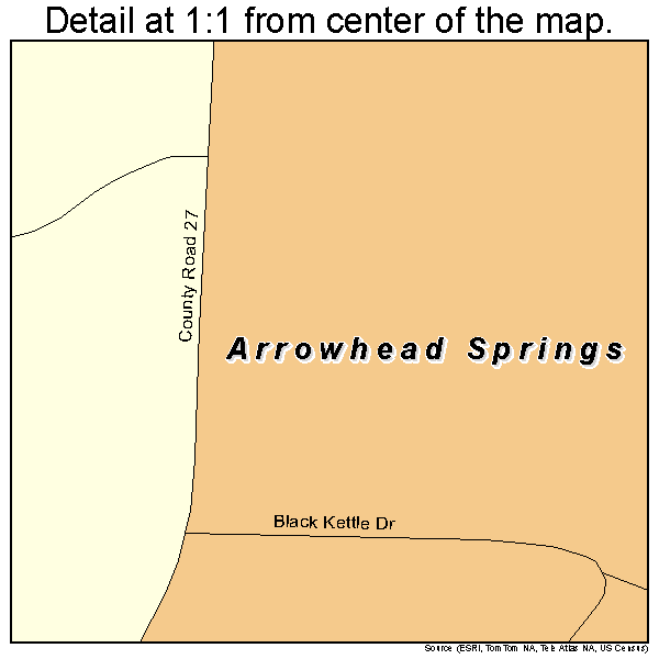 Arrowhead Springs, Wyoming road map detail