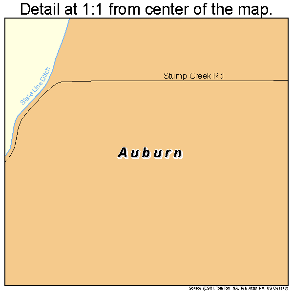 Auburn, Wyoming road map detail