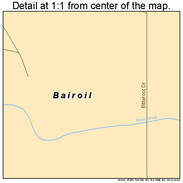 Bairoil, Wyoming road map detail
