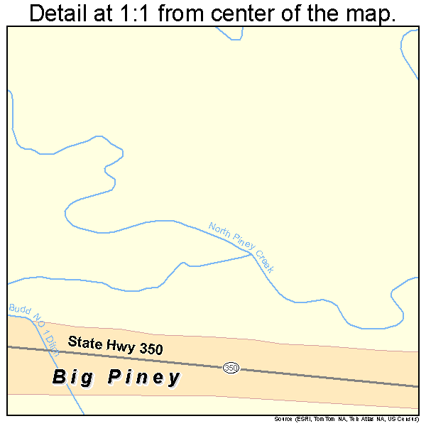 Big Piney, Wyoming road map detail