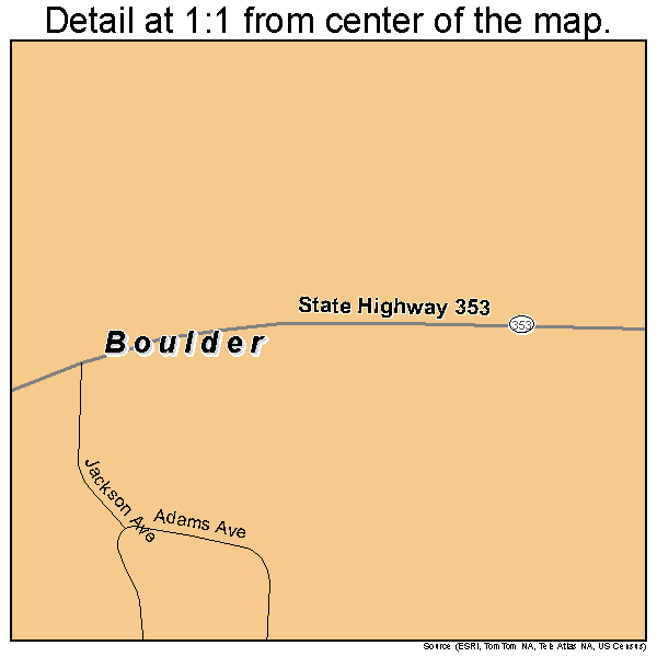 Boulder, Wyoming road map detail