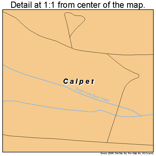 Calpet, Wyoming road map detail