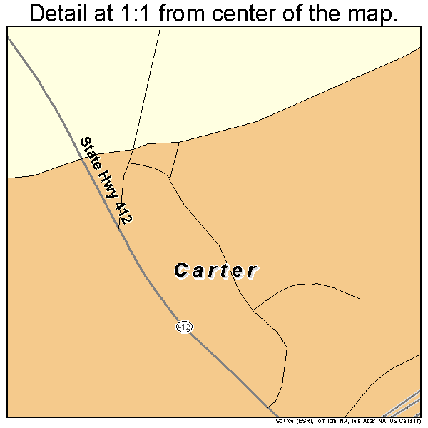 Carter, Wyoming road map detail