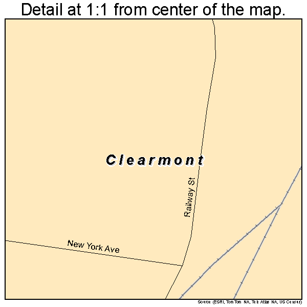 Clearmont, Wyoming road map detail