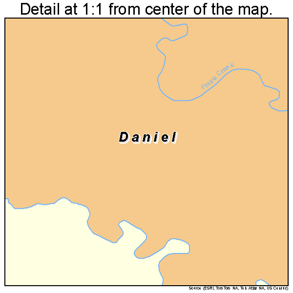 Daniel, Wyoming road map detail