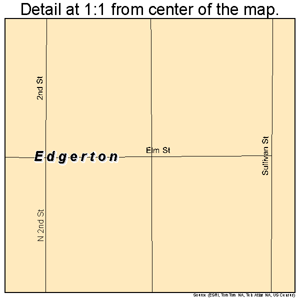 Edgerton, Wyoming road map detail