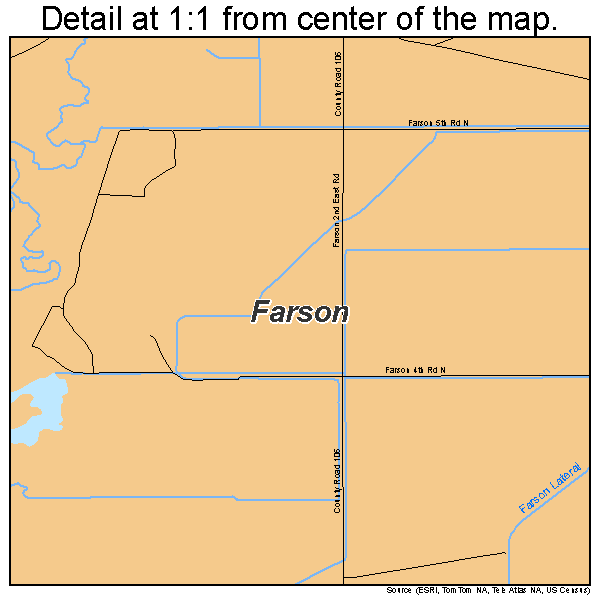 Farson, Wyoming road map detail