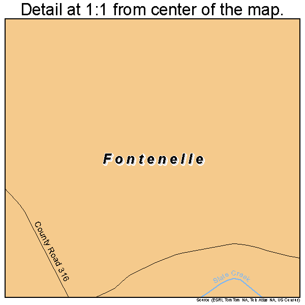 Fontenelle, Wyoming road map detail