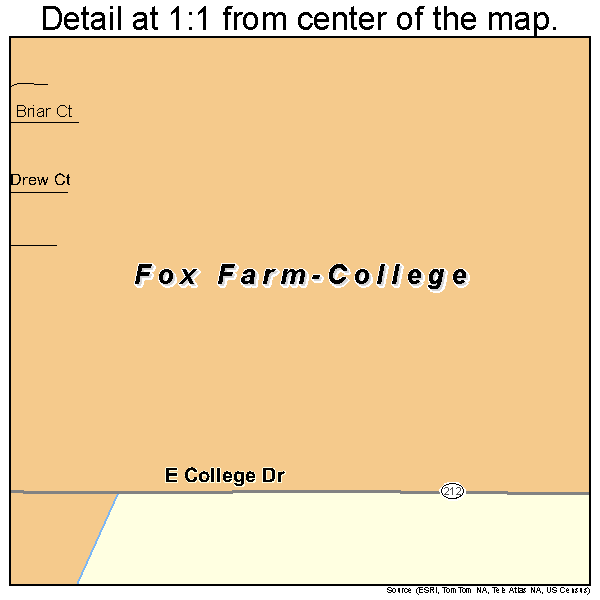 Fox Farm-College, Wyoming road map detail