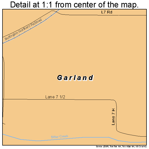 Garland, Wyoming road map detail