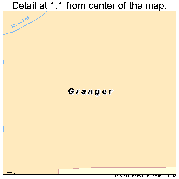 Granger, Wyoming road map detail