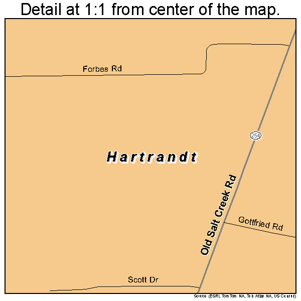 Hartrandt, Wyoming road map detail