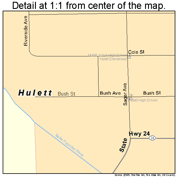 Hulett, Wyoming road map detail